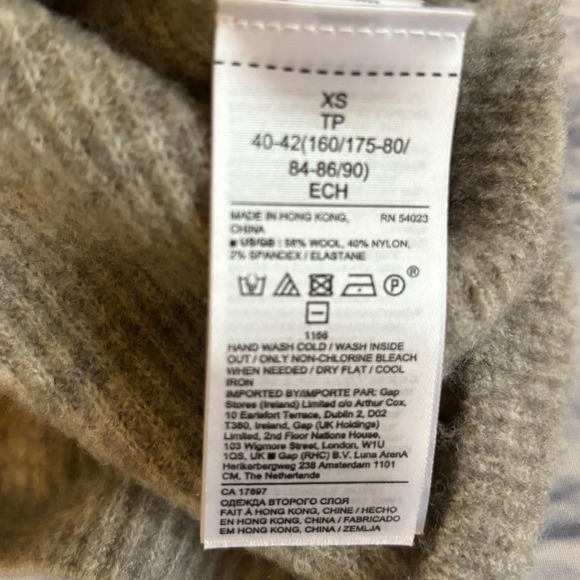 Banana Republic Wool Blend Grey Turtleneck Stretch Sweater XS - Picture 6 of 10